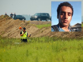 Zaineddin Al Aalak (inset) was charged with second-degree murder and committing an indignity to a body in connection with the death of his father, whose body was discovered at a construction site in Okotoks. AL CHAREST/POSTMEDIA
