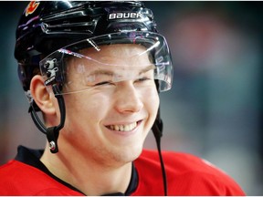 Calgary Flames Curtis Lazar during NHL hockey in Calgary, Alta., on Friday, March 3, 2017.