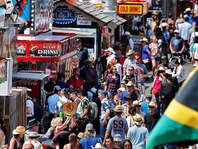 Crowds packed the midway at the 2017 Calgary Stampede.
