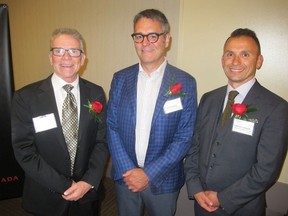 Cal 0729 Leaders 3 Pictured, from left, at the  Business in Calgary Leaders Award are award recipients Respect Group's Wayne McNeil, Elan Construction's Todd Poulsen and CANA Construction's Fabrizio Carnelli. The prestigious awards have been presented for 10 years.
Bill Brooks, Bill Brooks