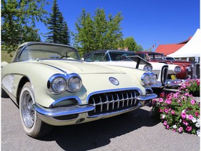 Some of the Southern family's car collection including this maroon Buick Super Eight was on display for visitors at the Spruce Meadows North American on Friday July 7, 2017.