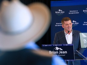 Former Wildrose leader Brian Jean launches his bid for leadership of the new United Conservative Party at an event near Airdrie on Monday July 24, 2017.