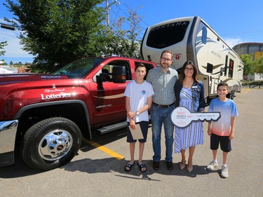 2017 Truck and Fifth Wheel prize winner Anita Sharma and her family check out their prize Tuesday afternoon July 25, 2017. All the Stampede Lotteries winners were hosted at a reception at Stampede Park.