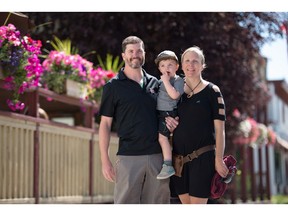 Cindy Wilde and Trevor Allman and their son Raine in Cochrane.