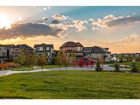 A playground and green space in the new community of Legacy.