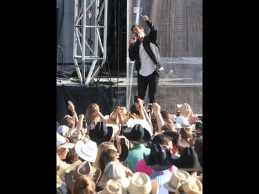 Raine Maida of the band Our Lady Peace performs at Fort Calgary during the Oxford Stomp. This year's event features music from Serena Ryder, Our Lady Peace and Corey Hart.Friday July 14, 2017 in Calgary, AB. DEAN PILLING/POSTMEDIA