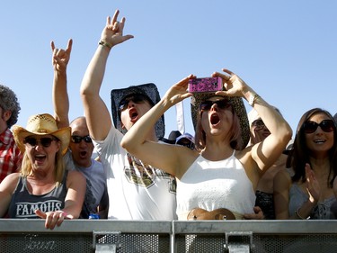 Fans cheer as Our Lady Peace performs at Fort Calgary during the Oxford Stomp. This year's event features music from Serena Ryder, Our Lady Peace and Corey Hart.Friday July 14, 2017 in Calgary, AB. DEAN PILLING/POSTMEDIA