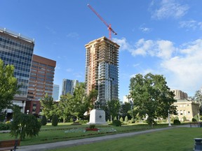 A look at Park Point as it rises up next to Central Memorial Park.