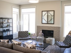 The great room in the Savin show home by Cardel Homes in Shawnee Park.