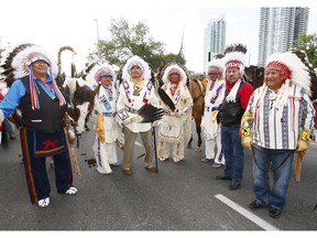 The 105th Calgary Stampede Parade was led by the seven chiefs of the Treaty 7 Nations.