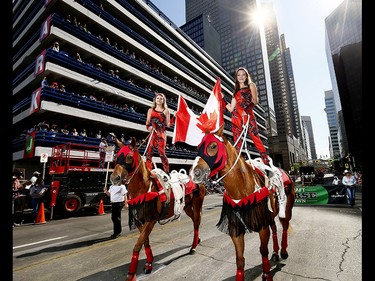 Thousands came out to watch the 105th Calgary Stampede Parade in downtown Calgary to kickoff The Greatest Outdoor Show on Earth on Friday July 7, 2017. DARREN MAKOWICHUK/Postmedia Network