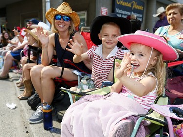 Thousands came out to watch the 105th Calgary Stampede Parade in downtown Calgary to kickoff The Greatest Outdoor Show on Earth on Friday July 7, 2017. DARREN MAKOWICHUK/Postmedia Network