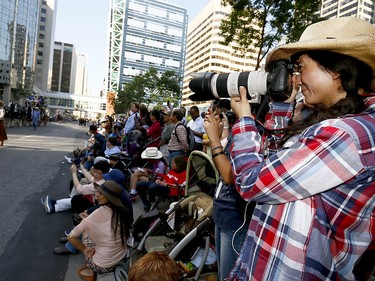 The Calgary Firefighters Associations as thousands came out to watch the 105th Calgary Stampede Parade in downtown Calgary to kickoff The Greatest Outdoor Show on Earth on Friday July 7, 2017. DARREN MAKOWICHUK/Postmedia Network