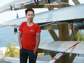 Kas Duong poses at the Canoe Club in Calgary on Tuesday July 18, 2017. The aspiring para-cyclist's specialized training bike was stolen from her garage on Monday. It was valued at about $10,000. She also rows for training when she can't ride her bike. Jim Wells//Postmedia
Jim Wells, Jim Wells/Postmedia