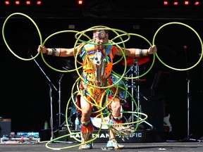 CP Canada 150 Train kickoff

World Champion hoop dancer Dallas Arcand performs at the kick off for the CP Canada 150 Train on Tuesday July 25, 2017. The launch event with federal and provincial government officials featured a First Nations blessing of the train and performances from the bands that will be travelling on the train. Jim Wells//Postmedia

Full Full contract in place
Jim Wells Jim Wells, Jim Wells/Postmedia
