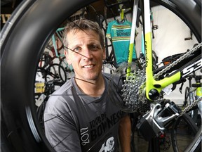 Bob Grunewald, Marketing Director of the Tour de Bowness poses with some bikes at Bow Cycle in Calgary as the Tour de Bowness goes this weekend on Monday July 31, 2017. Darren Makowichuk/Postmedia

Postmedia Calgary
Darren Makowichuk, DARREN MAKOWICHUK/Postmedia