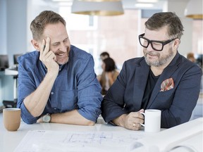 Thursday, August 10, 2017 - Calgary, Alberta - Mark Burkart and Walker McKinley, founding partners of award-winning architecture and interior design firm McKinley Burkart, are photographed in their Calgary studio on Thursday, August 10, 2017. Photo by CHRIS BOLIN / for McKinley Burkart. For Parker column.
Chris Bolin