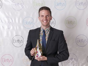 Andrew MacDonald-Smith, winner of outstanding performance by an actor in a comedy or musical, at the Betty Mitchell Awards.
Betty Mitchell Awards