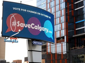 Billboards by the conservative advocacy group Save Calgary are showing up in advance of the October civic election.