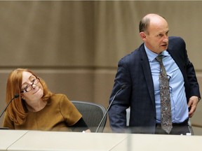 Postmedia Calgary

Councillor Dianne Colley-Urquhart listens as Councillor Andre Chabot asks questions during a Calgary City Council meeting on Tuesday May 9, 2017. Gavin Young/Postmedia Network
Gavin Young, Gavin Young