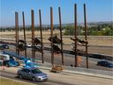 The Bowfort Towers public art installation at the Trans Canada Highway and Bowfort Road interchange was photographed on Thursday August 3, 2017. 
