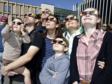 Hundreds came out to watch the eclipse at the University of Calgary as the Rothney Astrophysical Observatory held an open house on Monday Aug. 21, 2017.