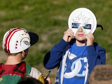 Hundreds came out to watch the eclipse at the University of Calgary as the Rothney Astrophysical Observatory held an open house on Monday Aug. 21, 2017.