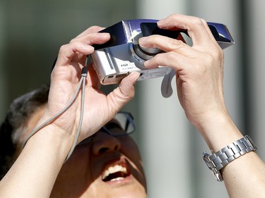 Hundreds came out to watch the eclipse at the University of Calgary as the Rothney Astrophysical Observatory held an open house on Monday Aug. 21, 2017.