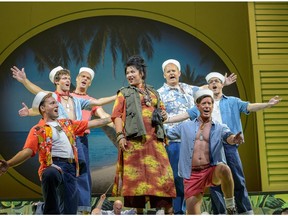 The Cast of South Pacific, including Erica Iris as Bloody Mary.