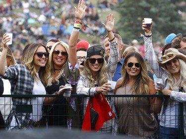 Country music fans cheer as Old Dominion performs on day three of the Country Thunder music festival held at Prairie Winds Park on Sunday, August 20, 2017. Dean Pilling/Postmedia