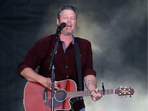 Blake Shelton performs on day three of the Country Thunder music festival held at Prairie Winds Park on Sunday, August 20, 2017.