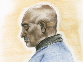 Courtroom sketch of Emile Cromwell, otherwise known as the Hemlock Rapist.