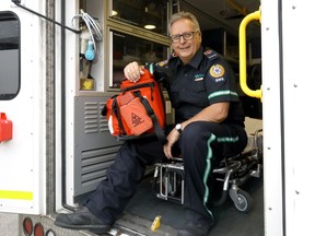 Claude Belobersycky, Paul Brandt's father, celebrates his retirement after 43 years with Calgary EMS at EMS Station 15 in Calgary on Tuesday August 1, 2017. Darren Makowichuk/Postmedia

Postmedia Calgary
Darren Makowichuk, DARREN MAKOWICHUK/Postmedia