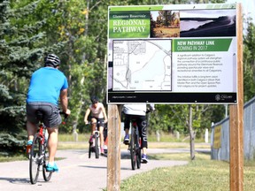 Construction on the expansion of one of Calgarys most popular bike paths is now underway. In total, 1.85 kilometres of pathway will be built, connecting the existing pathway network in North Glenmore Park with the pathway network along the Glenmore Trail Causeway on Monday August 14, 2017. Darren Makowichuk/Postmedia