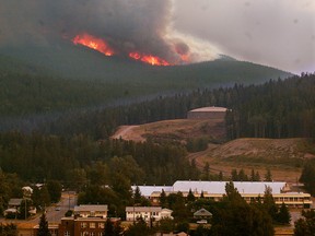 Lost Creek wildfire burns south of Turtle Mountain and Blairmore on Aug. 13, 2003. The fire would eventually consume 20,000 hectares of forest.