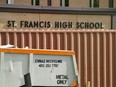Evidence of construction activity at St. Francis High School in Calgary.