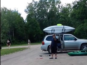 Screenshot of a video posted to Facebook of an incident in Manitoba.
