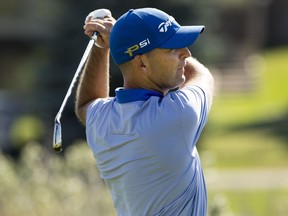 Calgary's Wes Heffernan follows through on a drive on the 18th hole during Round 2 of the ATB Financial Classic, part of the Mackenzie Tour-PGA Tour Canada, at Country Hills Golf Club on Friday, August 11, 2017 in Calgary, Alta. Britton Ledingham/Postmedia Network

Handout Not For Resale
Britton Ledingham, Britton Ledingham/Postmedia Netw