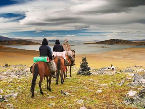 You'll visit some exotic landscapes on horseback in Mongolia with Wild Women Expeditions.