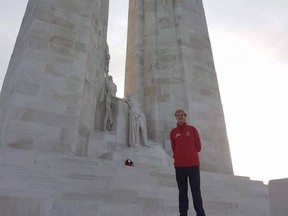 Cole Oien at the Canadian National Vimy Memorial