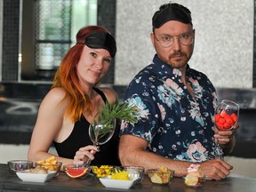 Louise Casemore and Eric Rose prepare for Ghost River Theatre's Scent Bar, a true sensory experience.