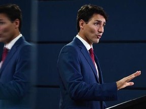 The Prime Minister Justin Trudeau speaks at a news conference in Ottawa on Tuesday Sept. 19, 2017. THE CANADIAN PRESS/Sean Kilpatrick