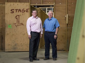 Ron Henchell (left) and Jim Walsh are pictured inside JR Studio, a new film studio officially opening in northeast Calgary. Henchell, the principal owner, and Walsh, the managing director, were photographed on Wednesday, Sept. 6, 2017. Kerianne Sproule/Postmedia

Postmedia Calgary For story by Eric Volmers
Kerianne Sproule/Postmedia