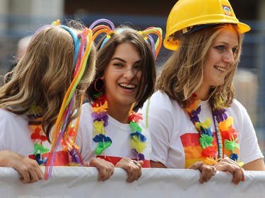Calgarians take part in the Calgary Pride Parade on Sunday September 3, 2017.