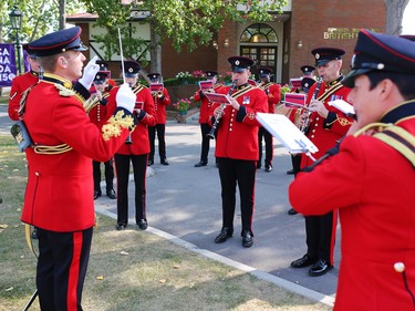 The Band of the Corps of Royal Engineers practises at Spruce Meadows on Tuesday September 5, 2017. The band is from Britain and will be performing during the Spruce Meadows Masters which starts Wednesday.