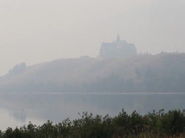 The historic Prince of Wales Hotel in Waterton is shrouded in smoke on Wednesday September 6, 2017. The town is currently under a voluntary evacuation order that could be changed to a mandatory order with 1 hours notice. A large wildfire is on the edge of Waterton National Park and threatens the town.