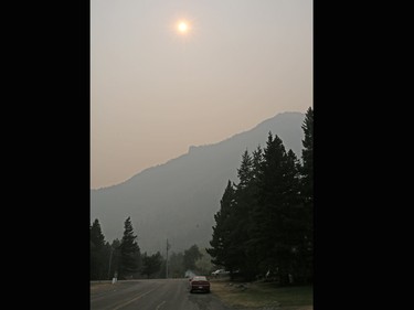 Streets in Waterton are shrouded in smoke on Wednesday September 6, 2017. The town is currently under a voluntary evacuation order that could be changed to a mandatory order with 1 hours notice. A large wildfire is on the edge of Waterton National Park and threatens the town.
Gavin Young/Postmedia