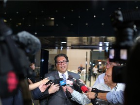 Mayor Naheed Nenshi speaks to media outside City of Calgary council chambers following a council meeting  on Monday September 11, 2017.  Gavin Young/Postmedia

Postmedia Calgary
Gavin Young, Calgary Herald