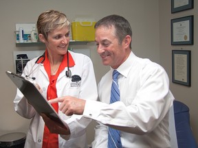Dr. Pollie Lumby meets with a client at Copeman Healthcare’s Calgary centre.