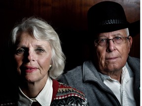 Joan Connor, who has dementia,  and her husband Alan Rae, pose for a photo during the launch of Dementia Network Calgary on Thursday September 21, 2017. Leah Hennel/Postmedia